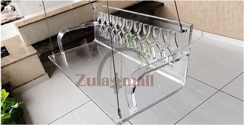 Acrylic Straight Transparent Swing With SS Rope thumbnail 2
