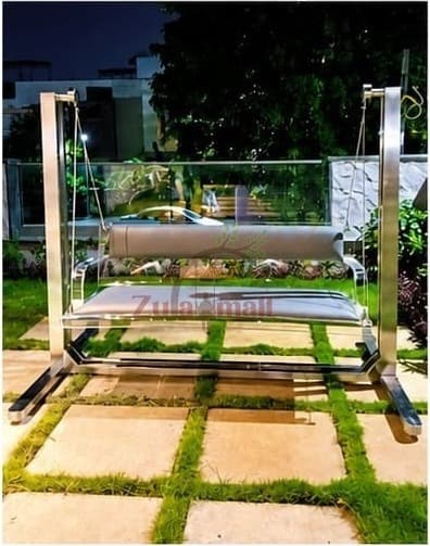  Outdoor Transparent Acrylic Swing With SS Stand thumbnail 2