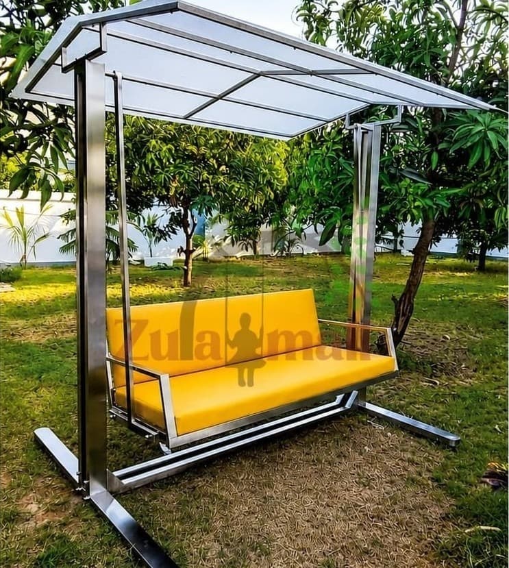 Outdoor Stainless Steel Swing With Stand And Roof