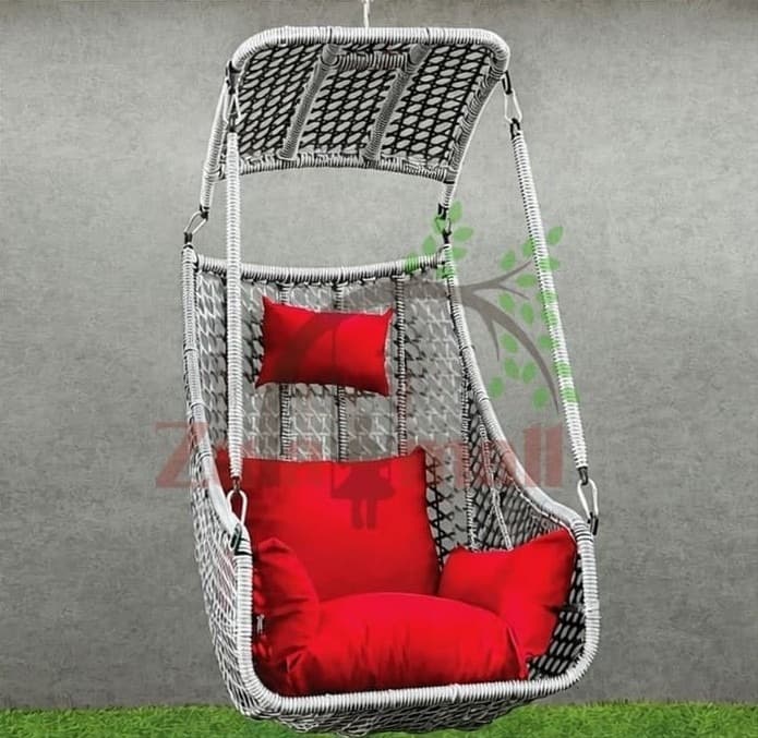 PVC Cane Swing With Red Cushion