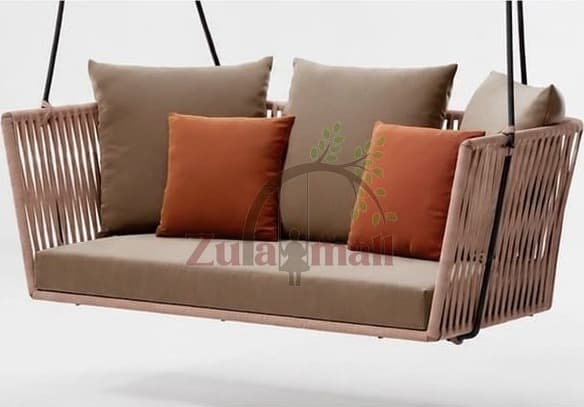 Outdoor Designer Fabric Two Seater Swing With SS Rope thumbnail 2