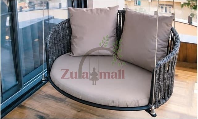 Outdoor Modern Fabric Two Seater Swing With SS Rope thumbnail 2