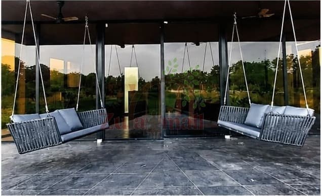 Outdoor Fabric Three Seater Swing With SS Rope thumbnail 2