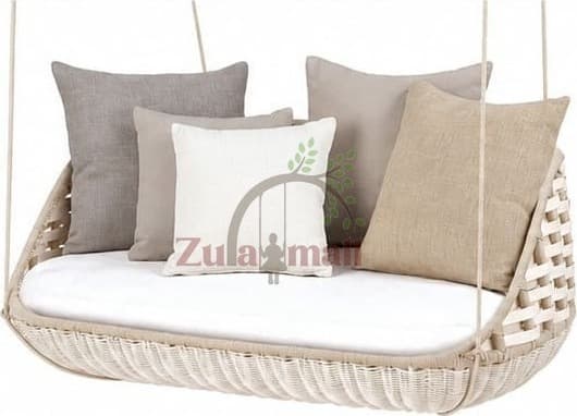 Outdoor Wicker Swing With SS Rope thumbnail 2