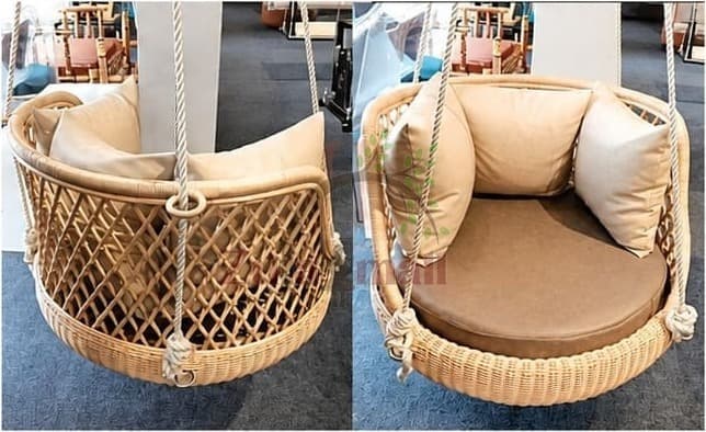 Outdoor Single Seater Wicker Swing With SS Chain thumbnail 2