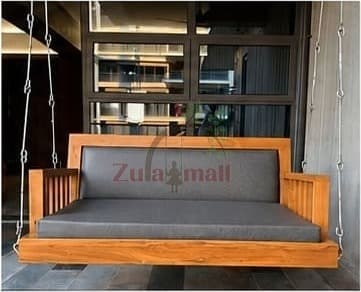 ZM01 Wooden Swing With SS Chain Rope thumbnail 2