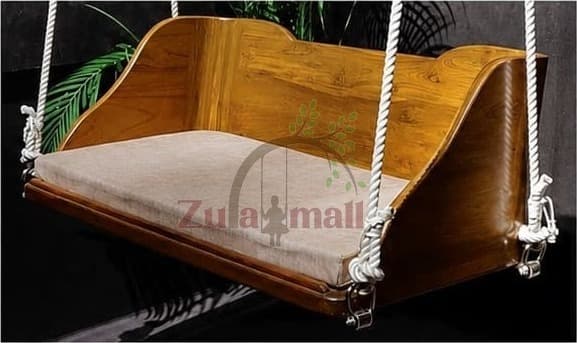 ZM09 Wooden Swing With Cotton Rope thumbnail 2