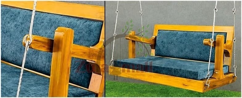 ZM12 Wooden Reversible Swing With SS Chain thumbnail 2