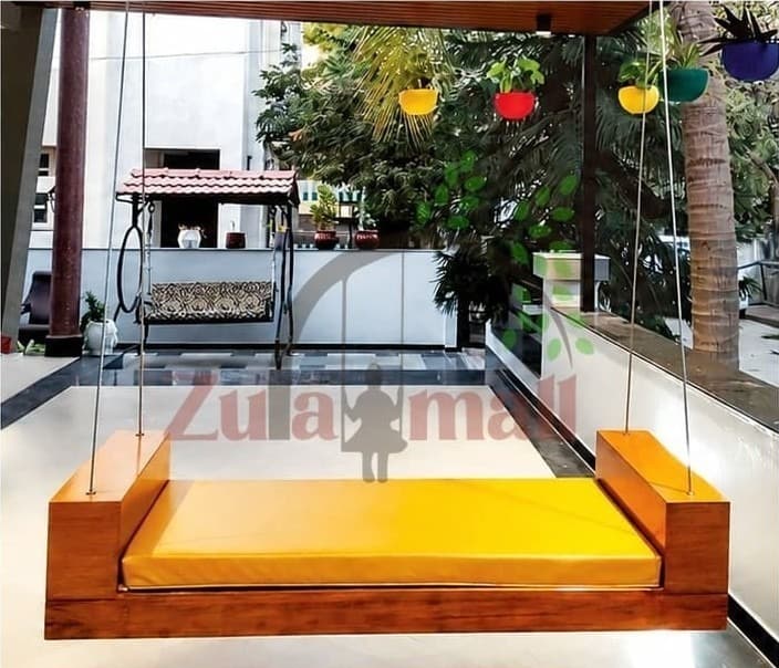 ZM14 Wooden Plank Swing With SS Rope