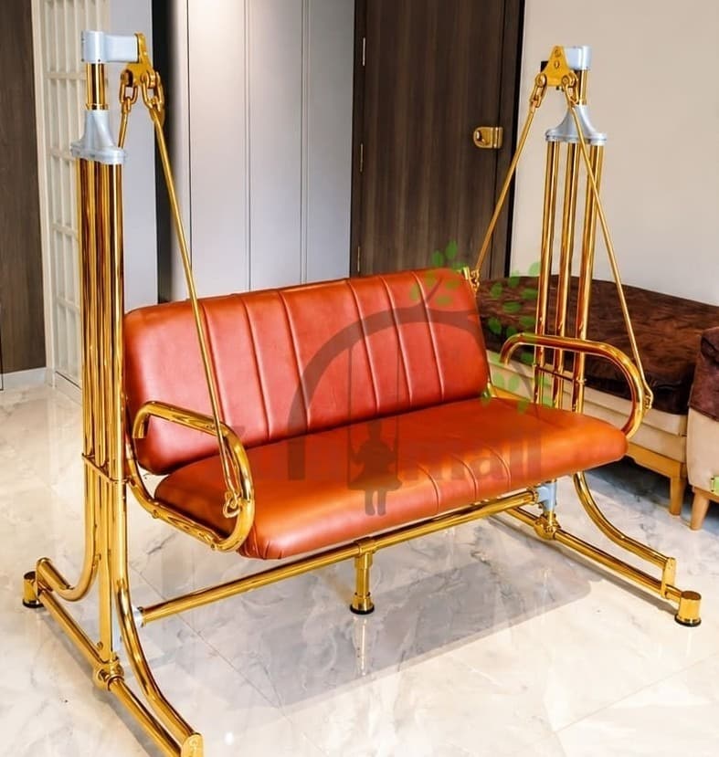 Indoor Gold PVD Coated Swing With Stand