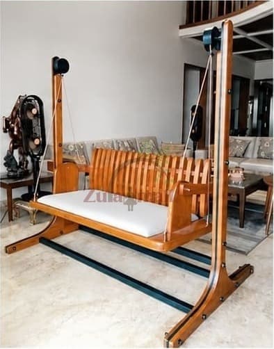 Indoor Wooden Reversible Patti Swing With Stand thumbnail 2