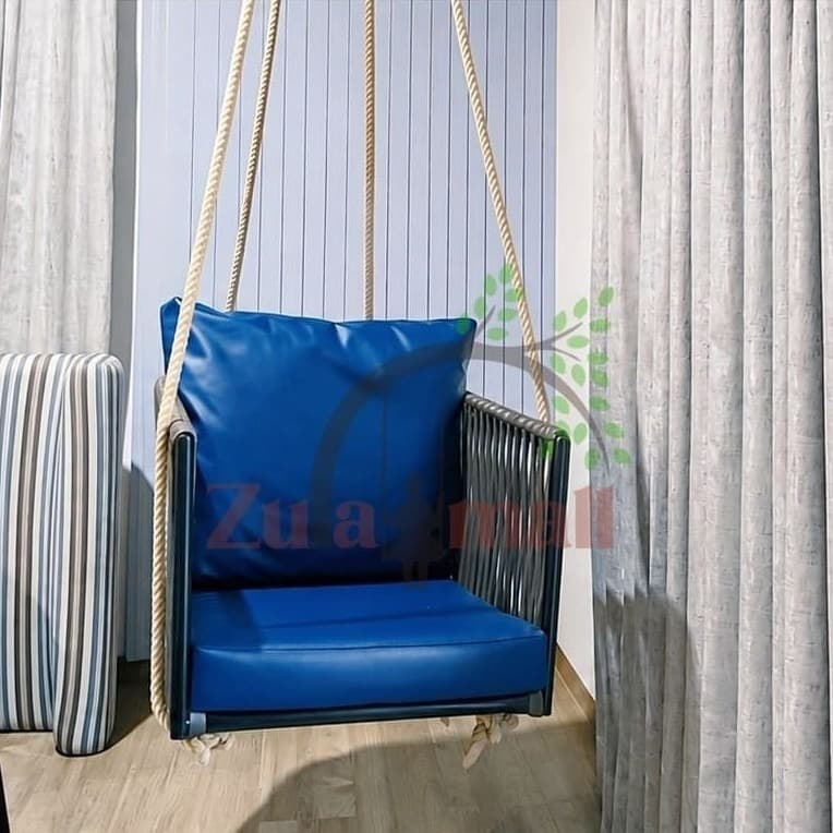 Outdoor Fancy Fabric Single Seater Swing With SS Rope