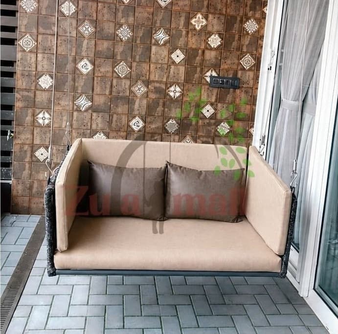 Outdoor Fabric Two Seater Swing With SS Rope