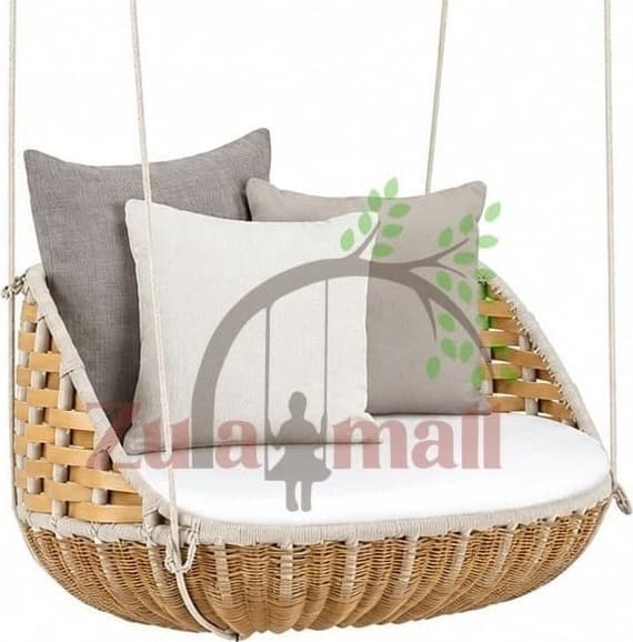 Outdoor Wicker Swing With SS Rope